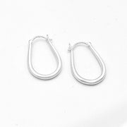 Ellipse Hoop Earrings - Silver