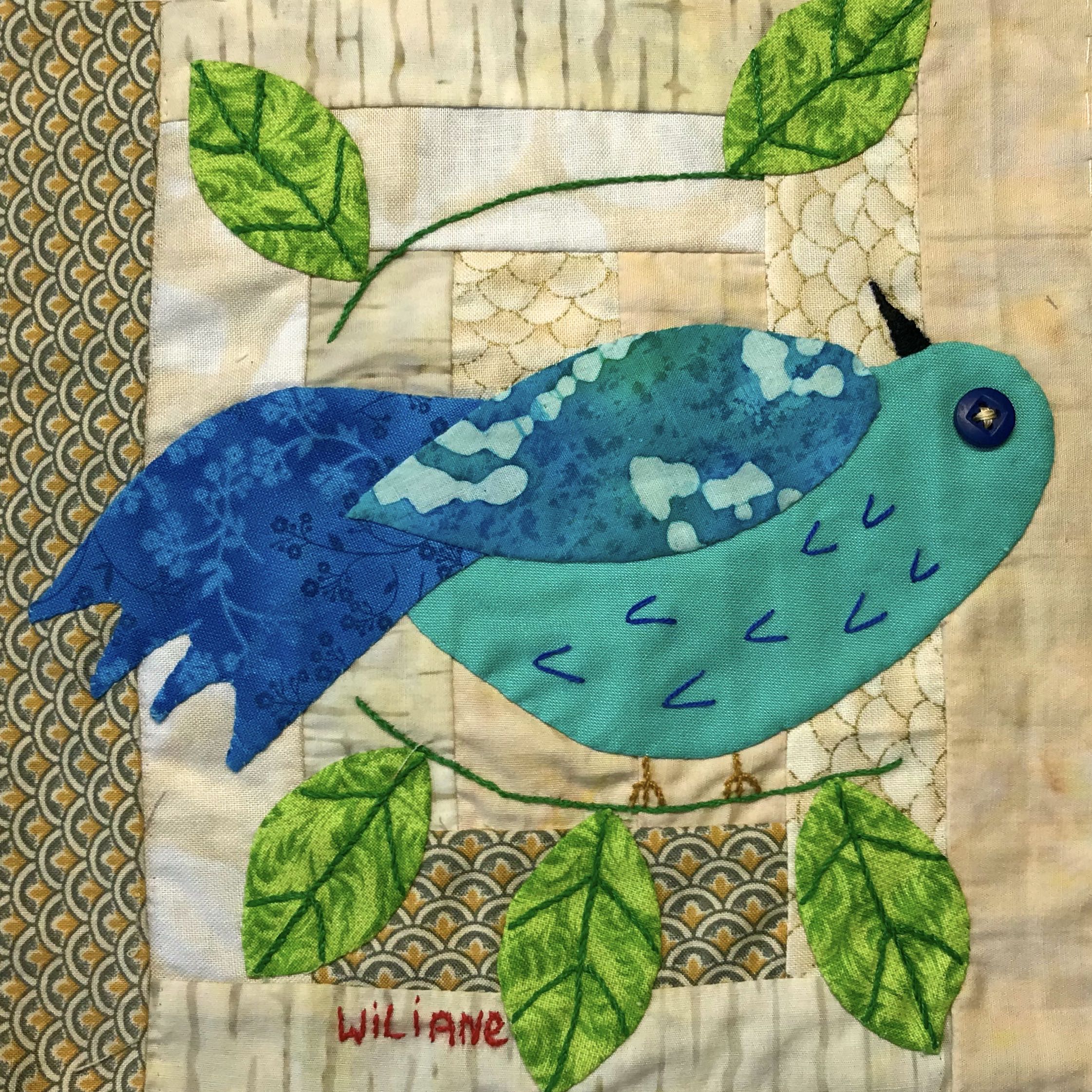 Birds of Hope Framed Mini Quilt #1