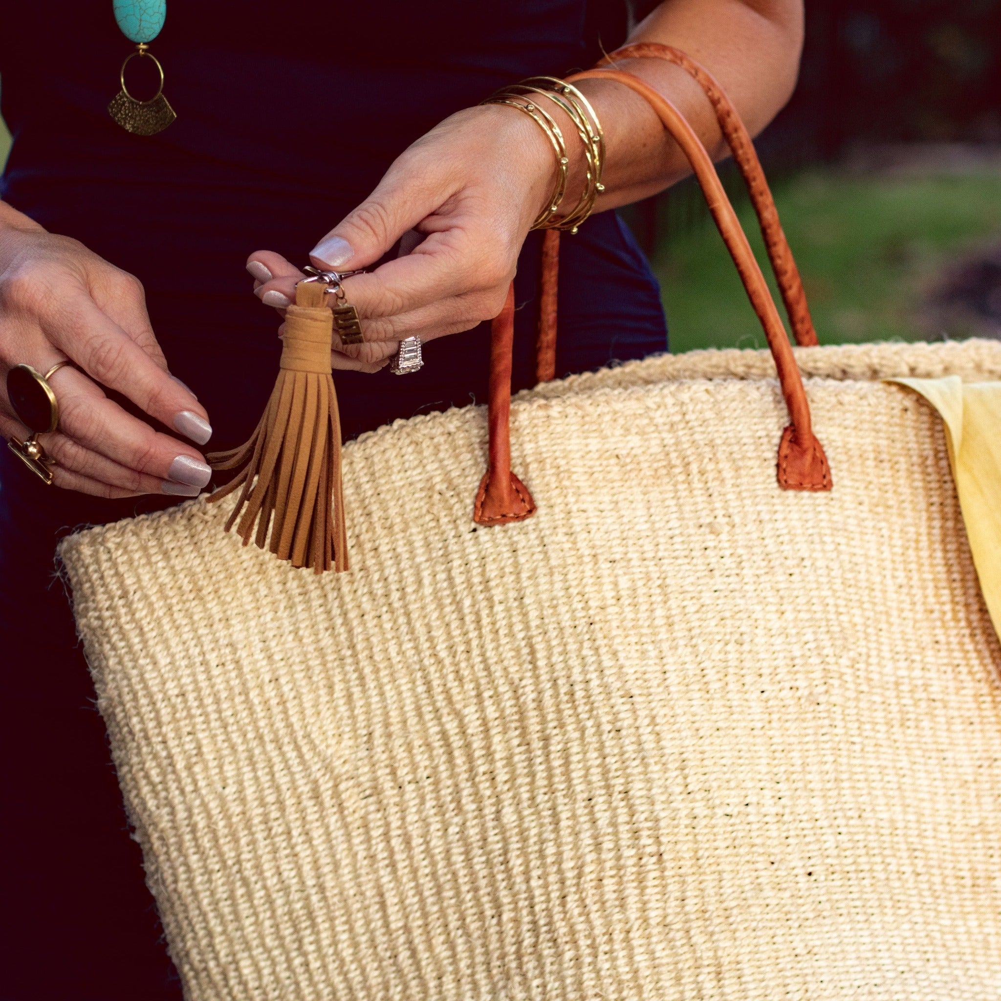 Leather Tassel Key Holder