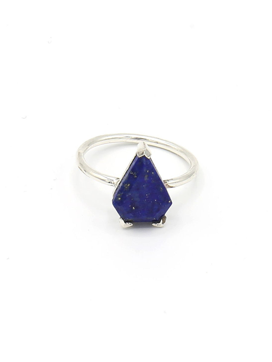Pyramid Pronged Sterling Ring - Lapiz