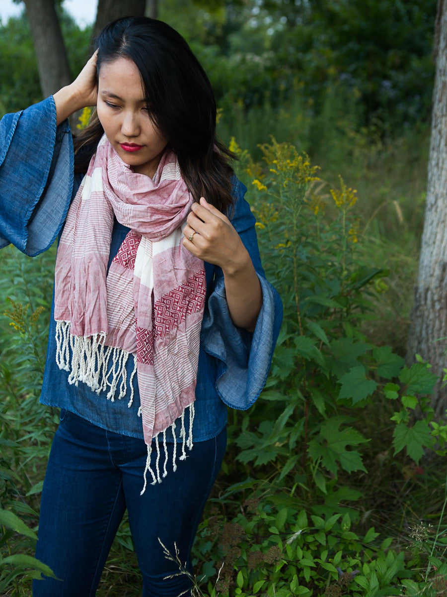 Tuyen Patterned Scarf - Pink
