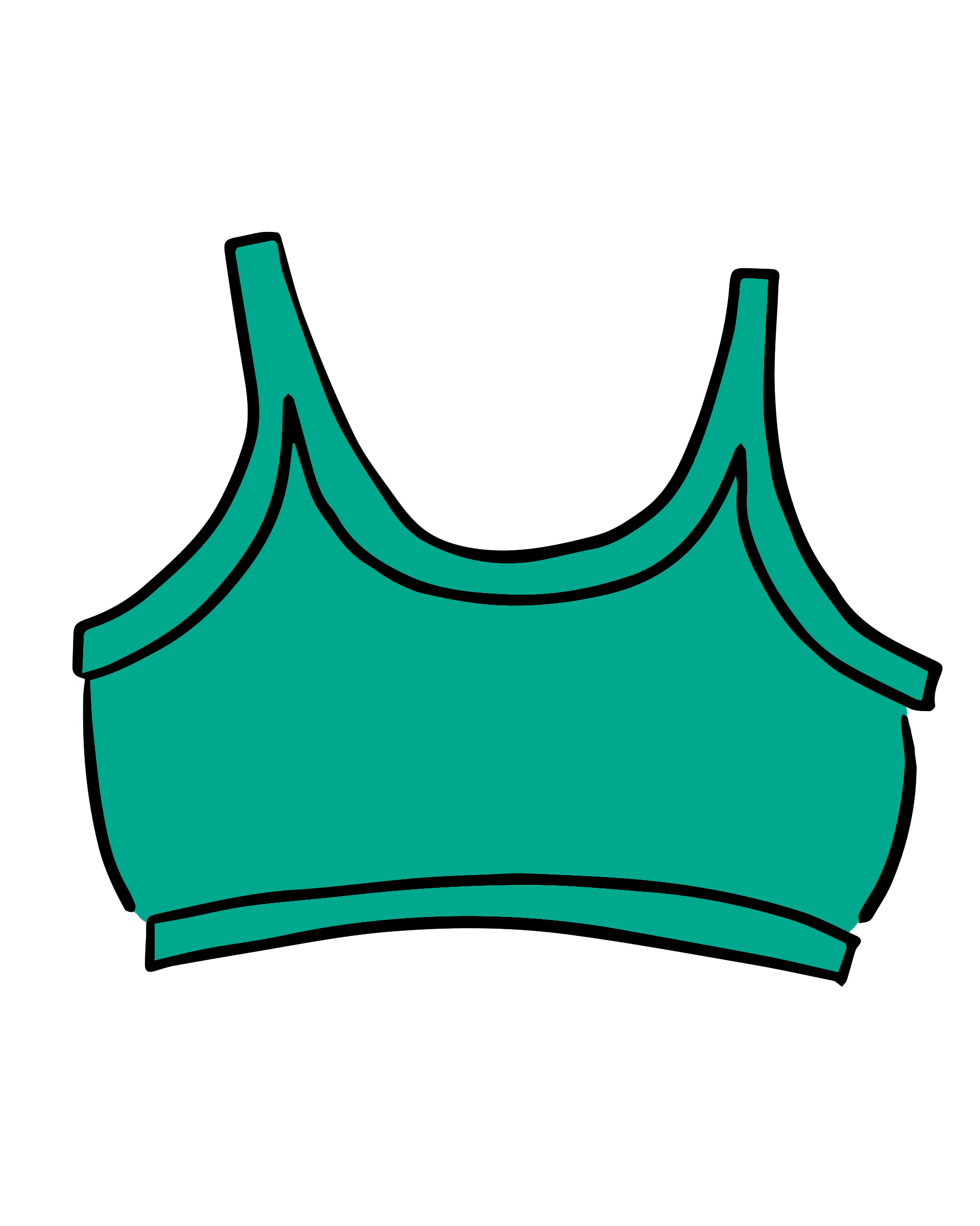 Longline Bra Peacock Green