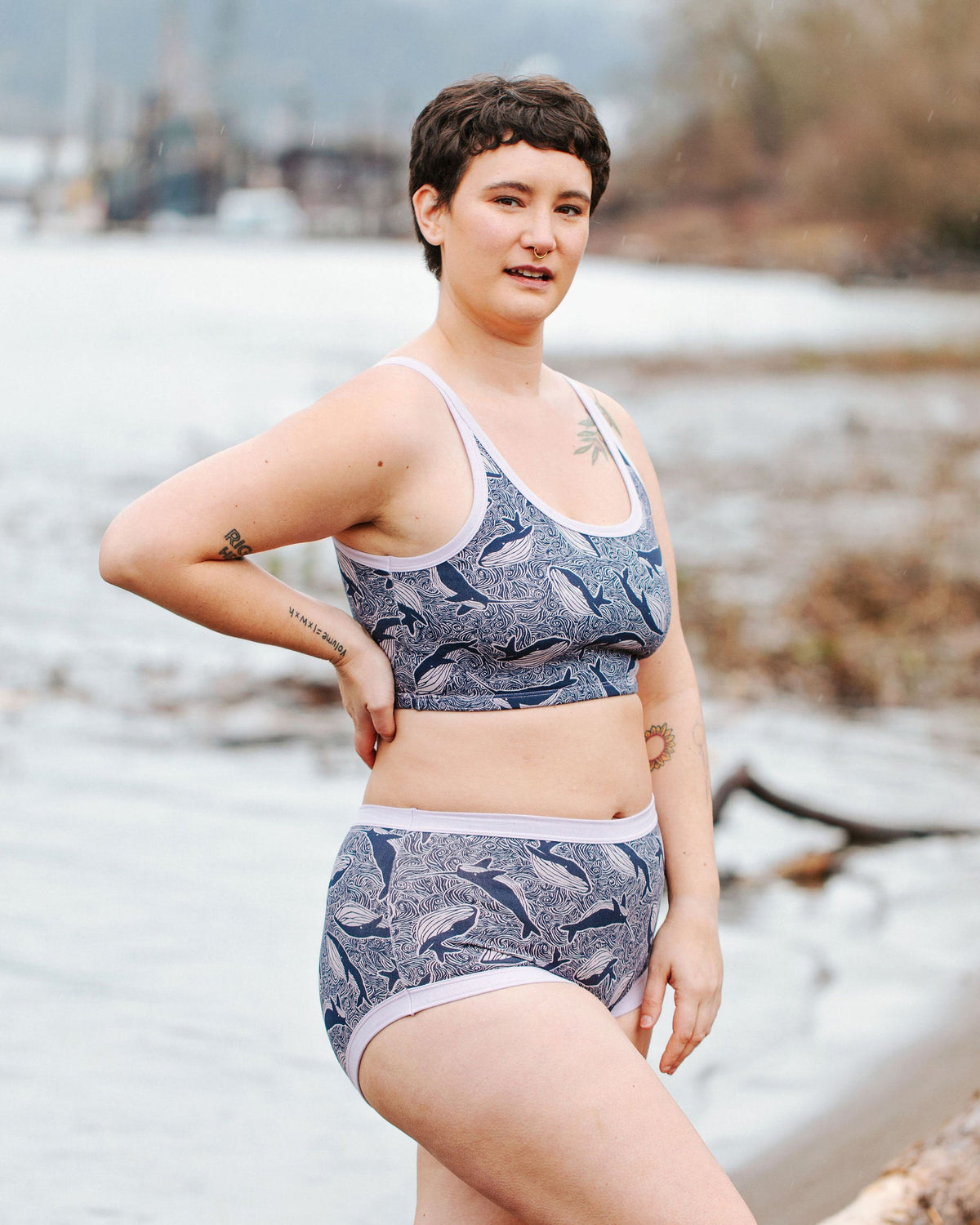 Longline Bra Whale, Whale, Whale