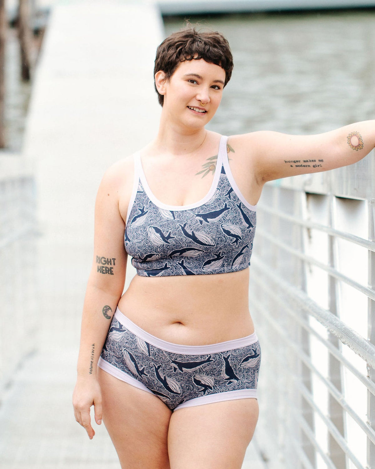 Longline Bra Whale, Whale, Whale