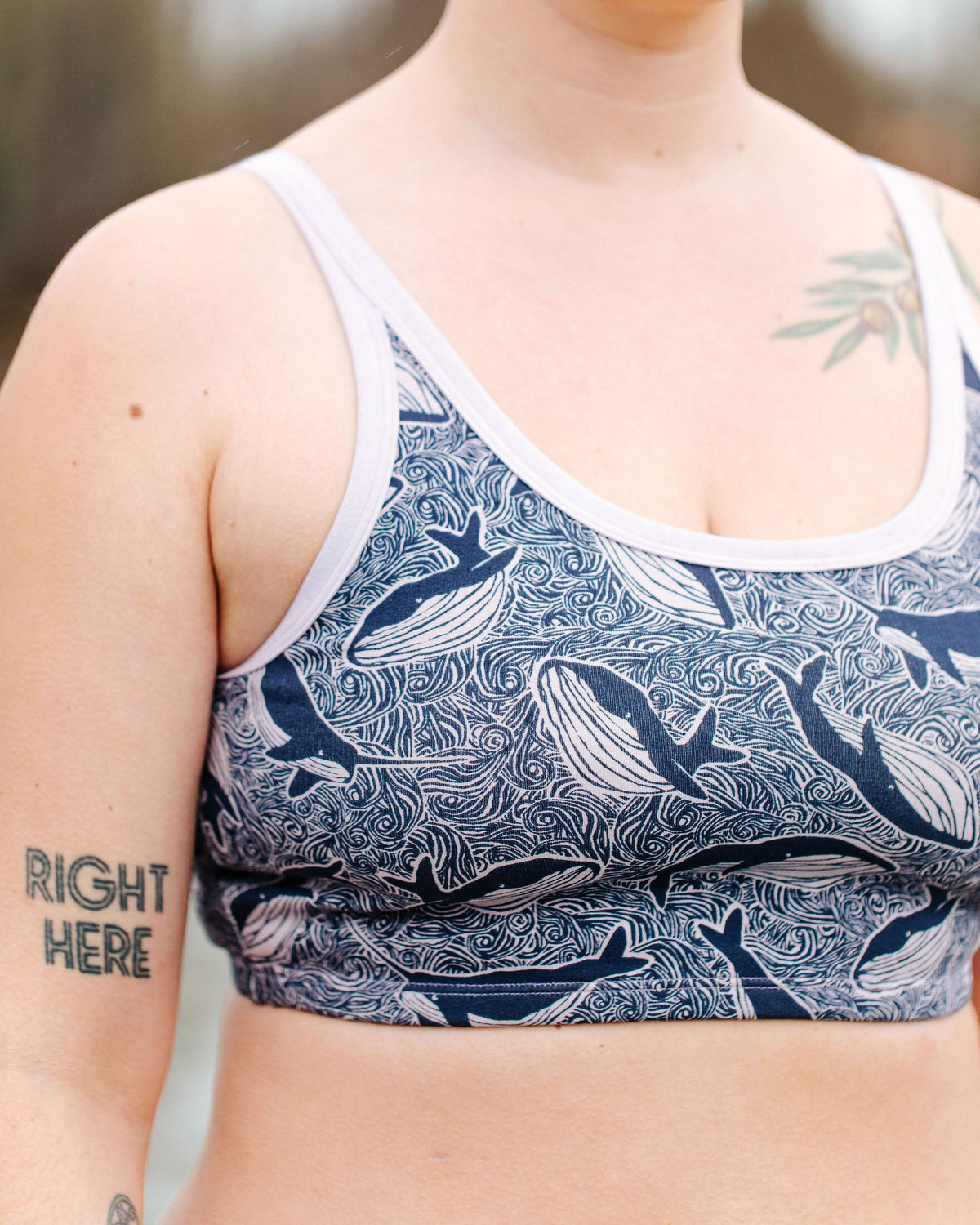 Longline Bra Whale, Whale, Whale