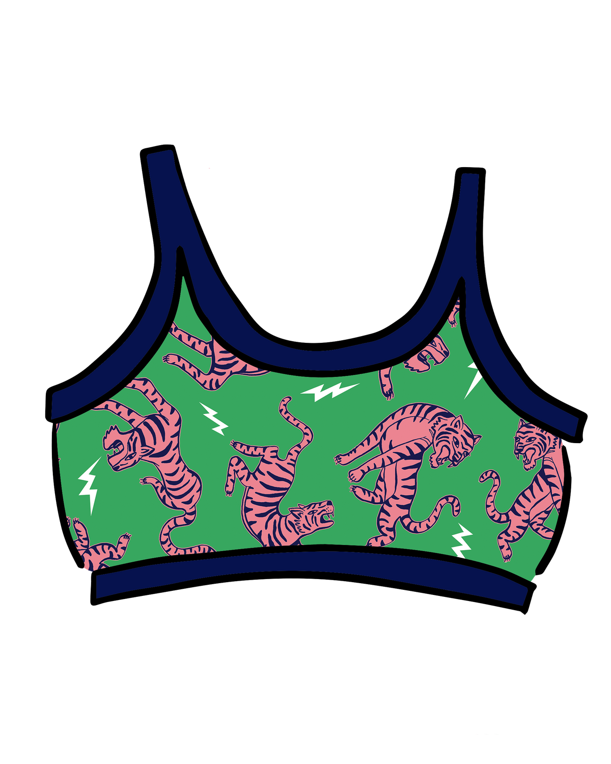 Longline Bra Electric Tiger