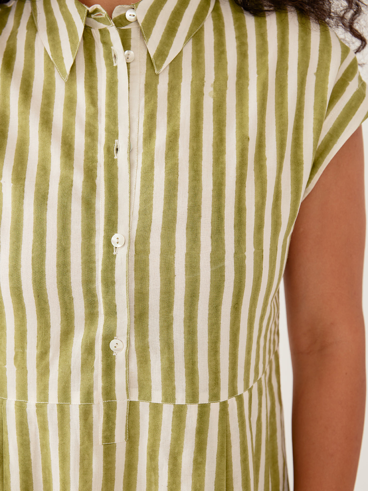 Emily Dress - Green Stripe