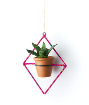 Air Element Diamond Hanging Planter with Terracotta Pot