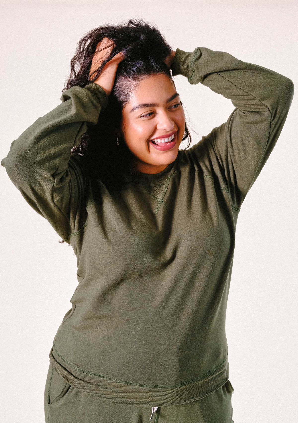 Agnes Raglan Organic Cotton + Tencel™ Sweatshirt - Moss