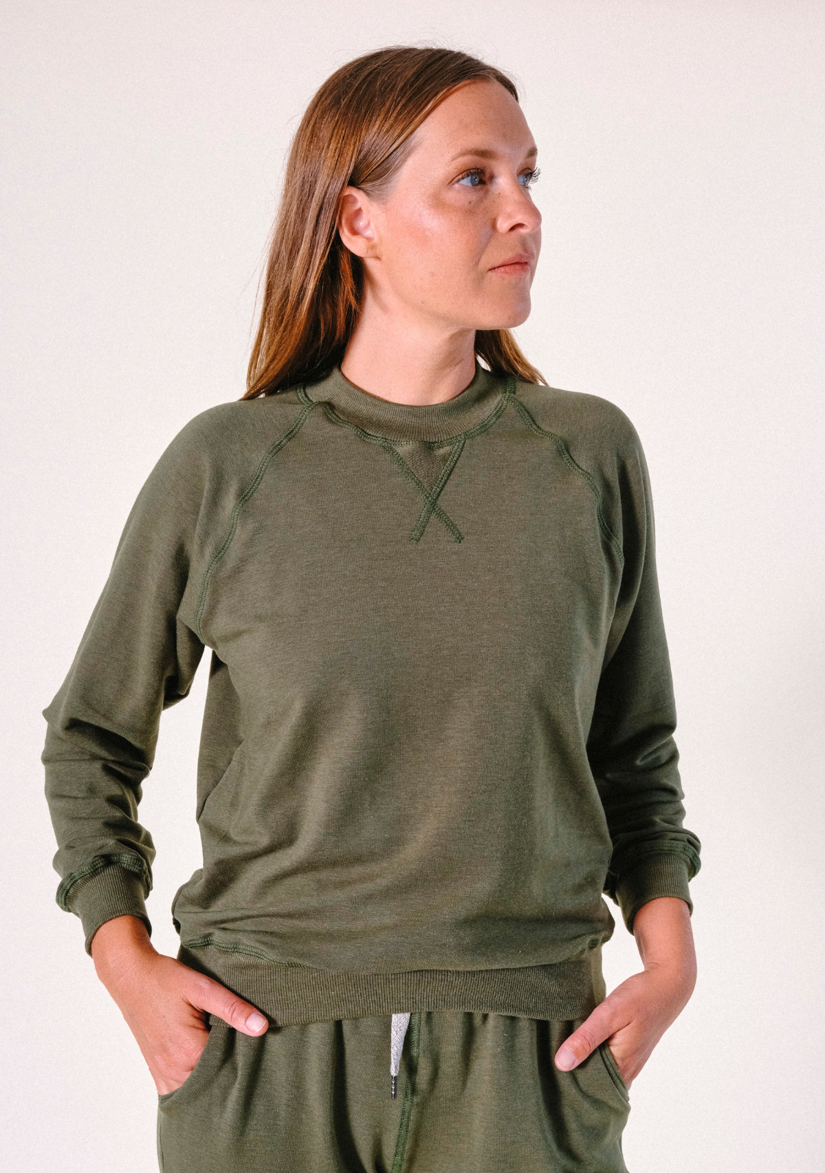 Agnes Raglan Organic Cotton + Tencel™ Sweatshirt - Moss