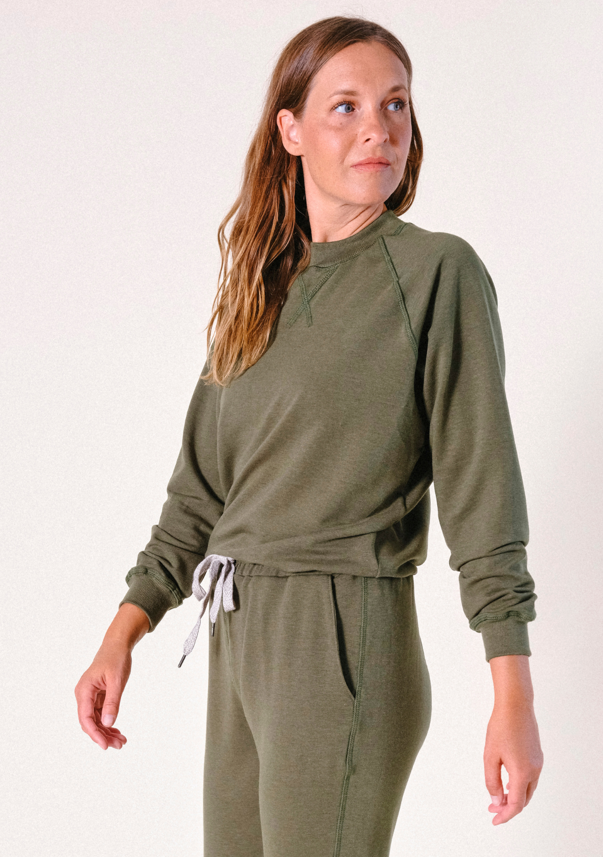 Agnes Raglan Organic Cotton + Tencel™ Sweatshirt - Moss