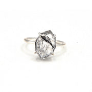 Organic Cut Sterling Ring - Rutile Quartz