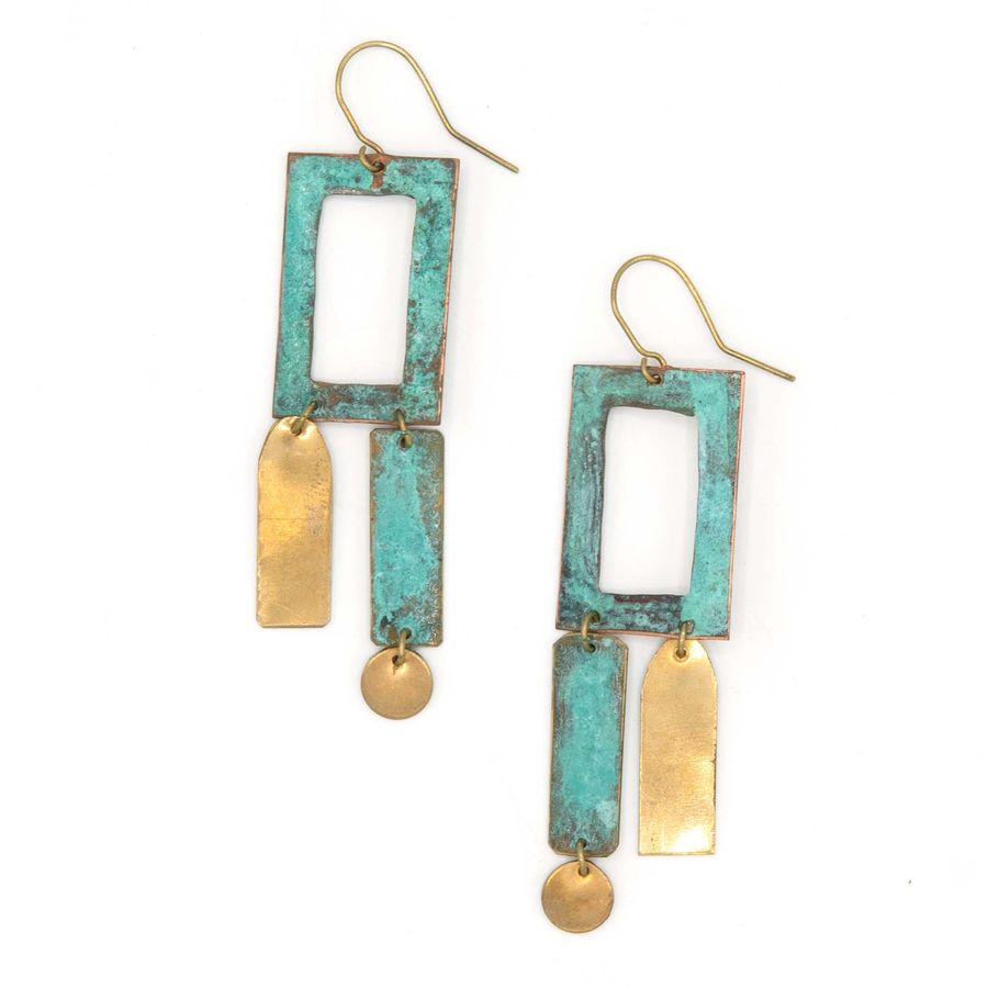 Patina Frame Artisanal Earrings