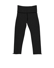 High Rise 3/4 Length Leggings Plain Black