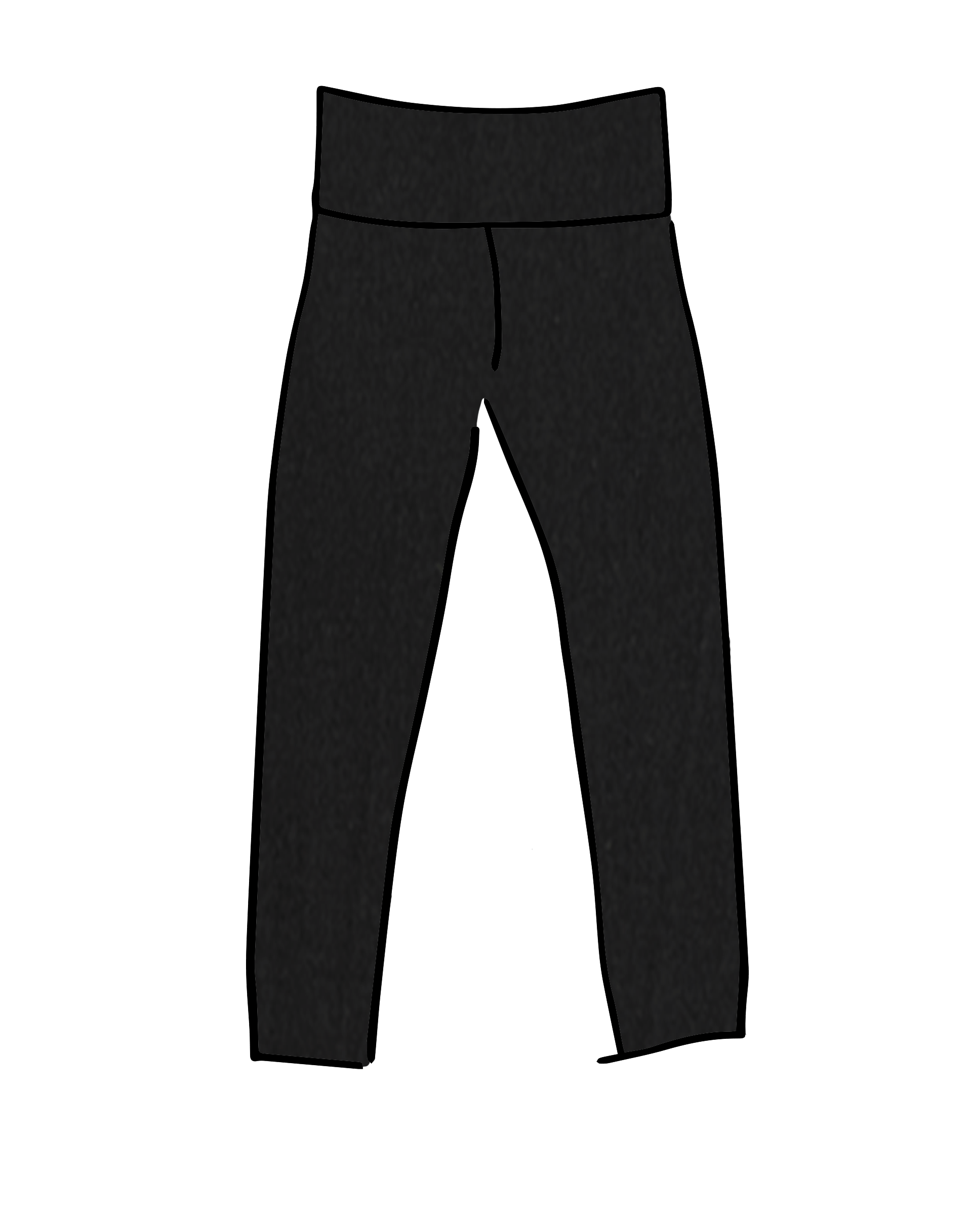 High Rise Ankle Leggings Plain Black