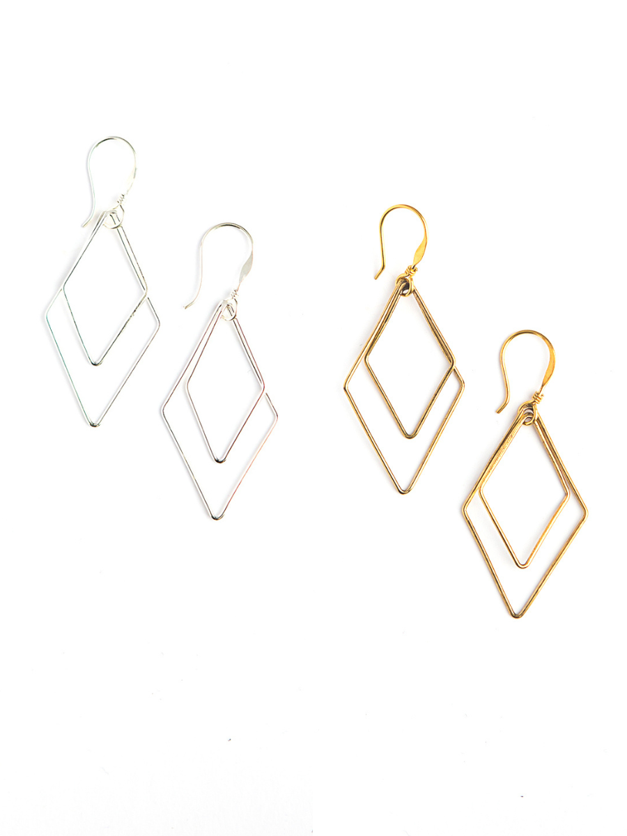Rhombus Dangle Earrings