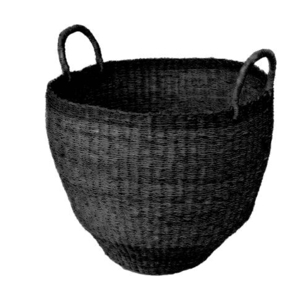 Umasi Pedestal Floor Basket with Handles in Natural