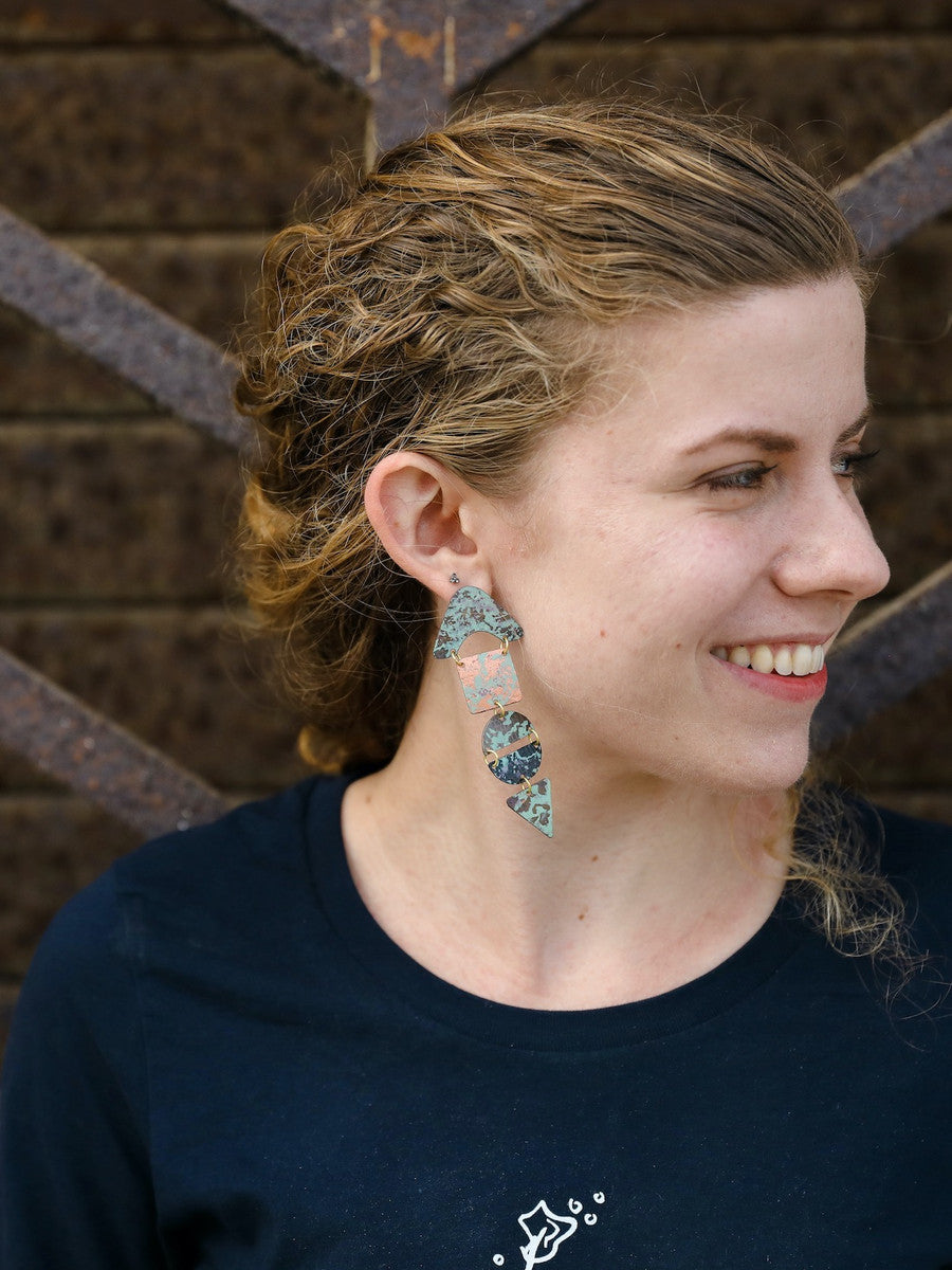 Stand Out Painted Brass Earrings