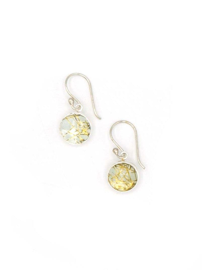 Striation Earrings - Rutilated Quartz