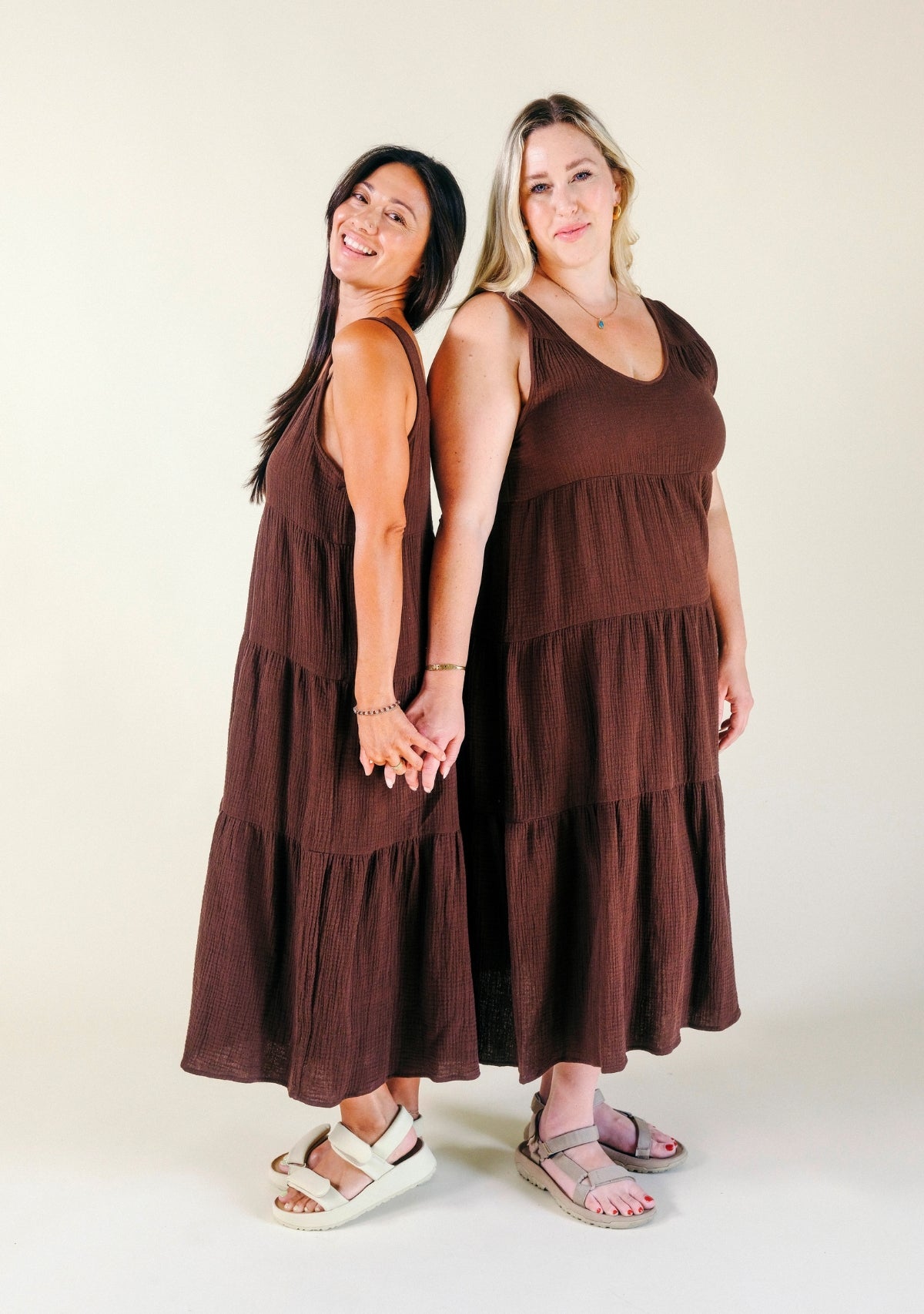 Teresa Tiered Tank Dress - Chicory Coffee