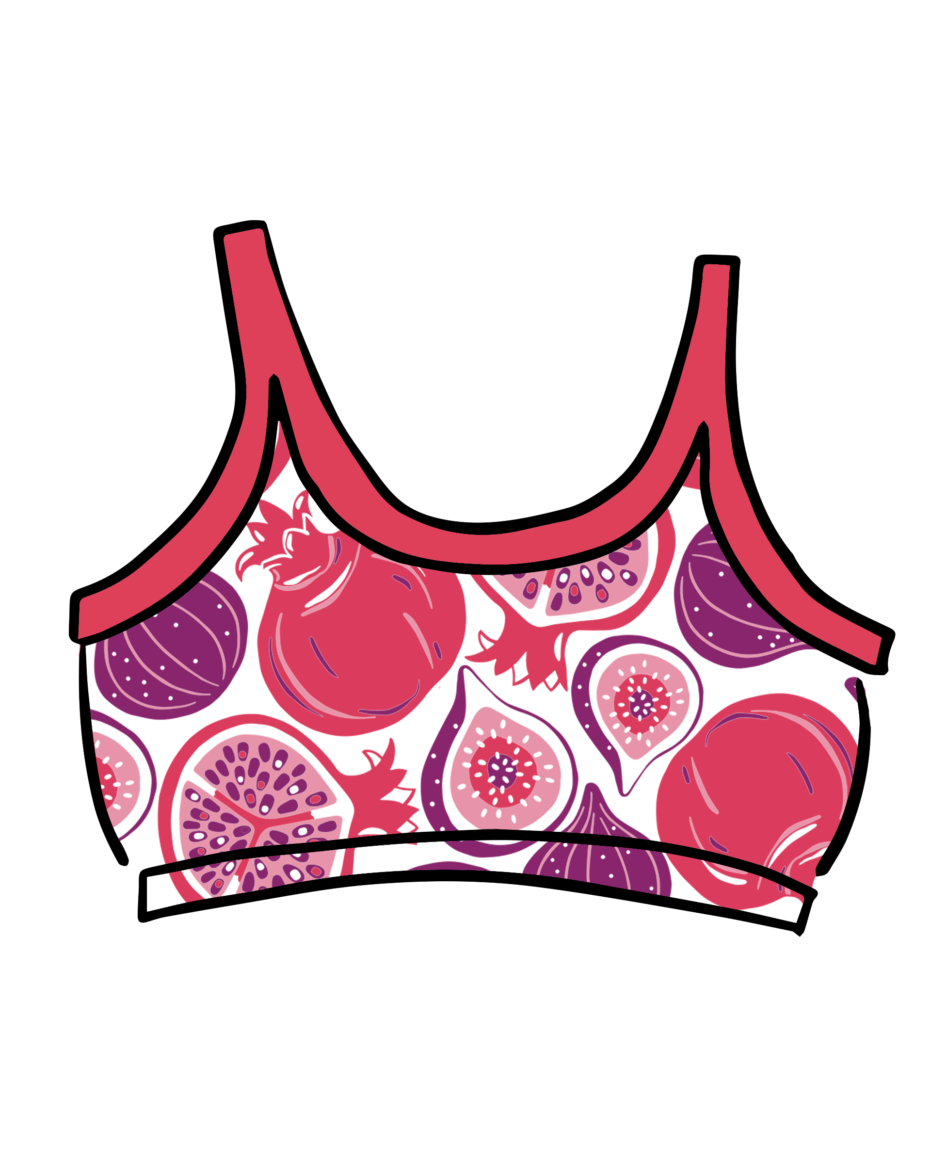 Longline Bra Two Fruits