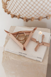 Leather and Cane Webbing Catch-all