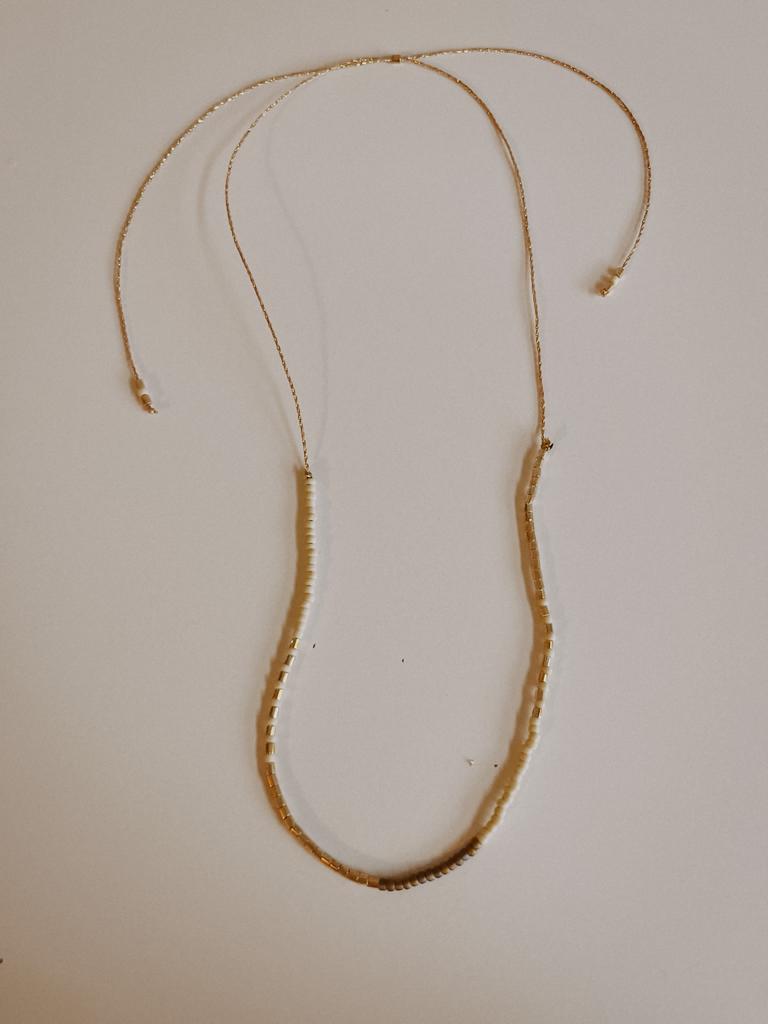 Gold Beaded Necklace and Bracelet Set