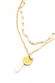 White Lotus Beaded Necklace