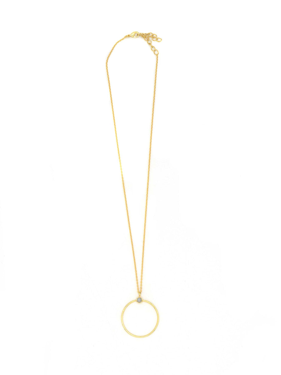 White Stone Loop Necklace