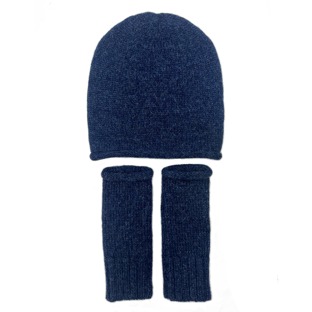 Navy Essential Knit Alpaca Gloves