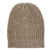 Oat Beige Ribbed Alpaca Beanie