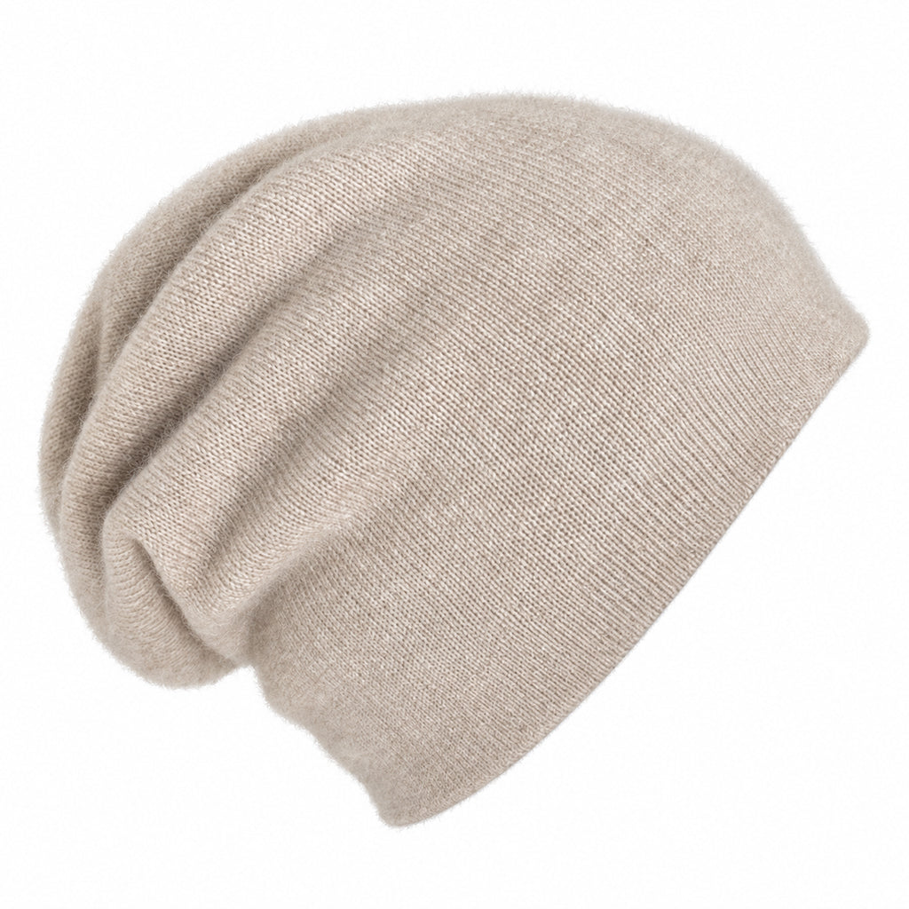 Charcoal + Sand Reversible Cashmere Beanie