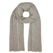 Beige Herringbone Cashmere Scarf
