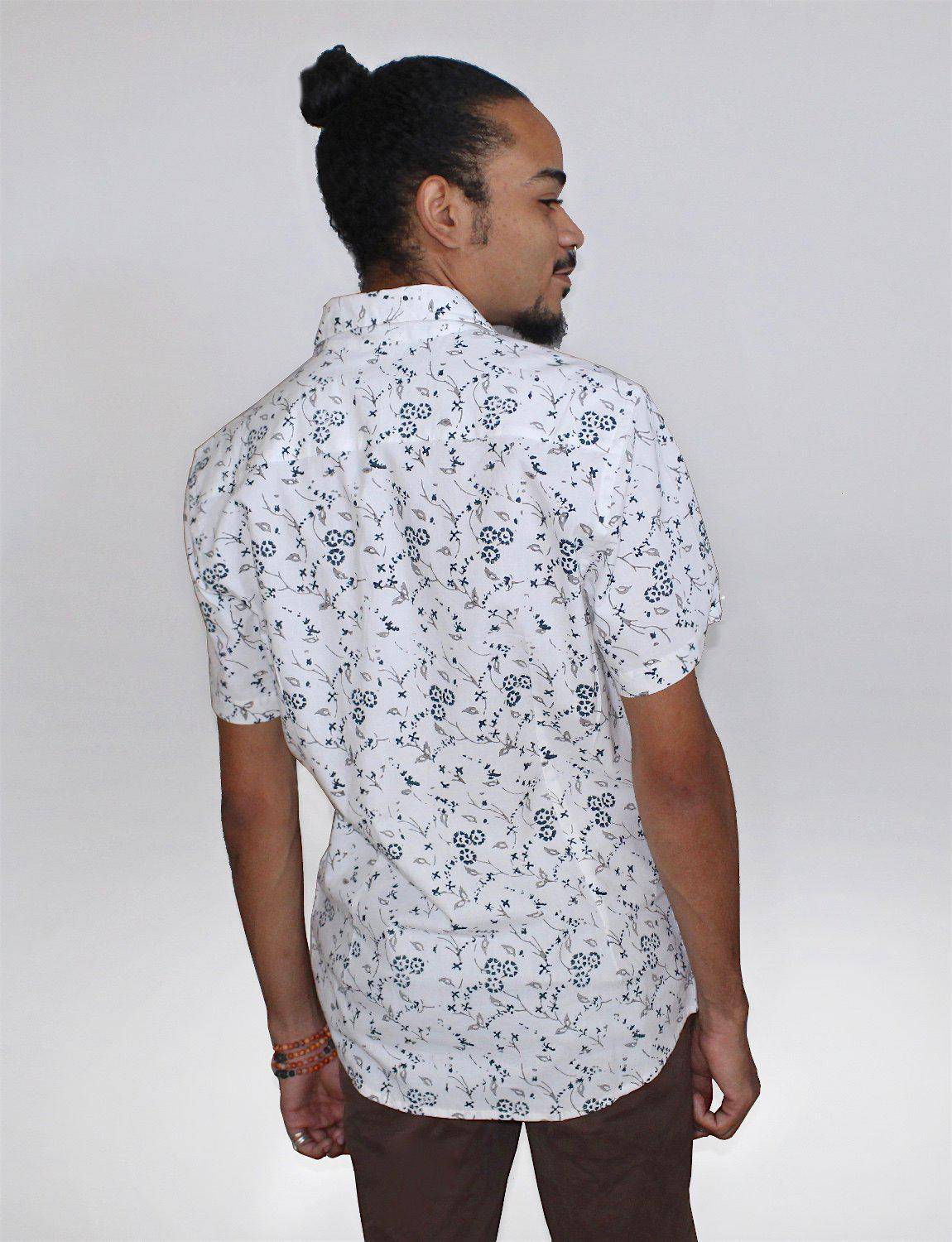 Blue Daisy Organic Cotton Men's Button Down Shirt