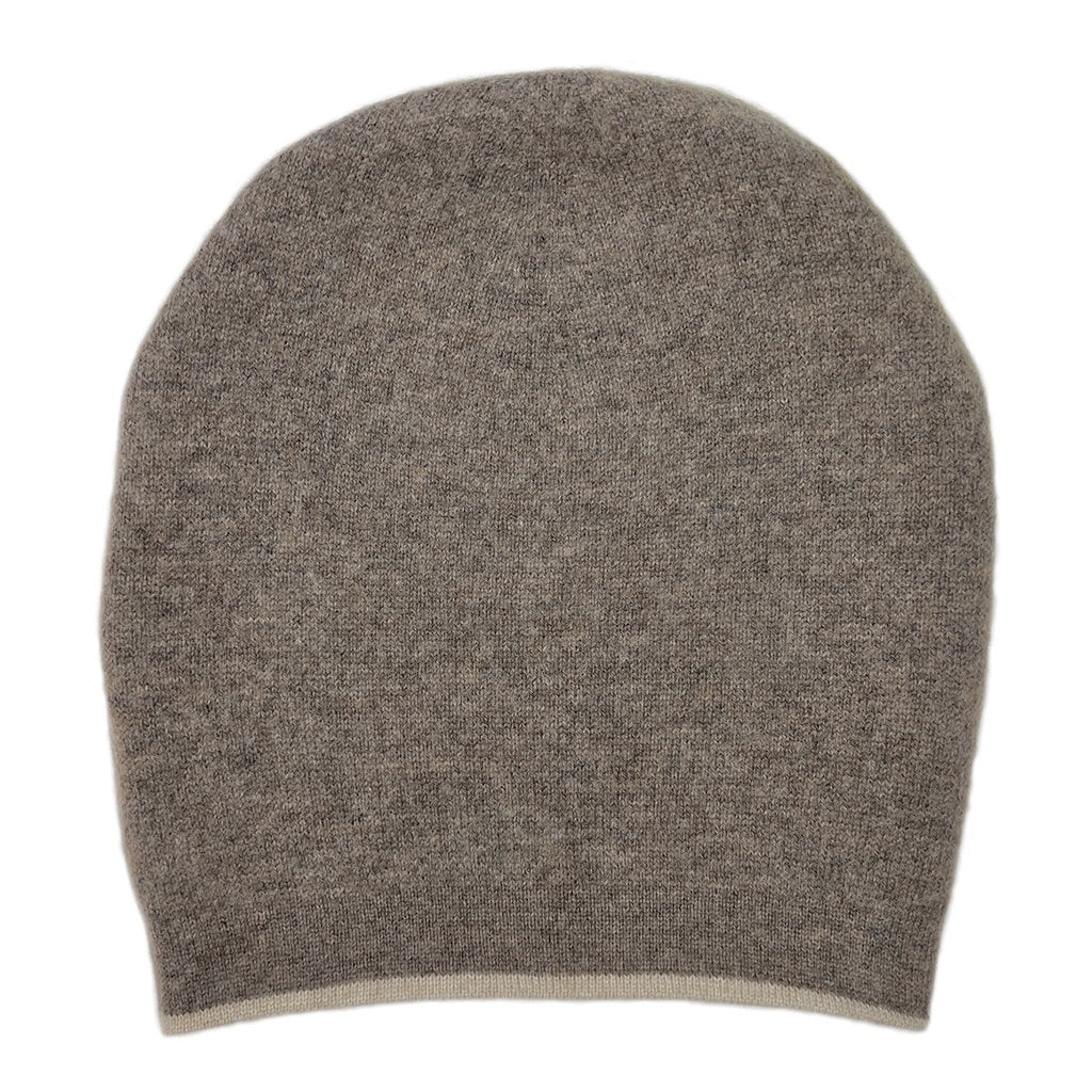Coffee + Cream Reversible Cashmere Beanie