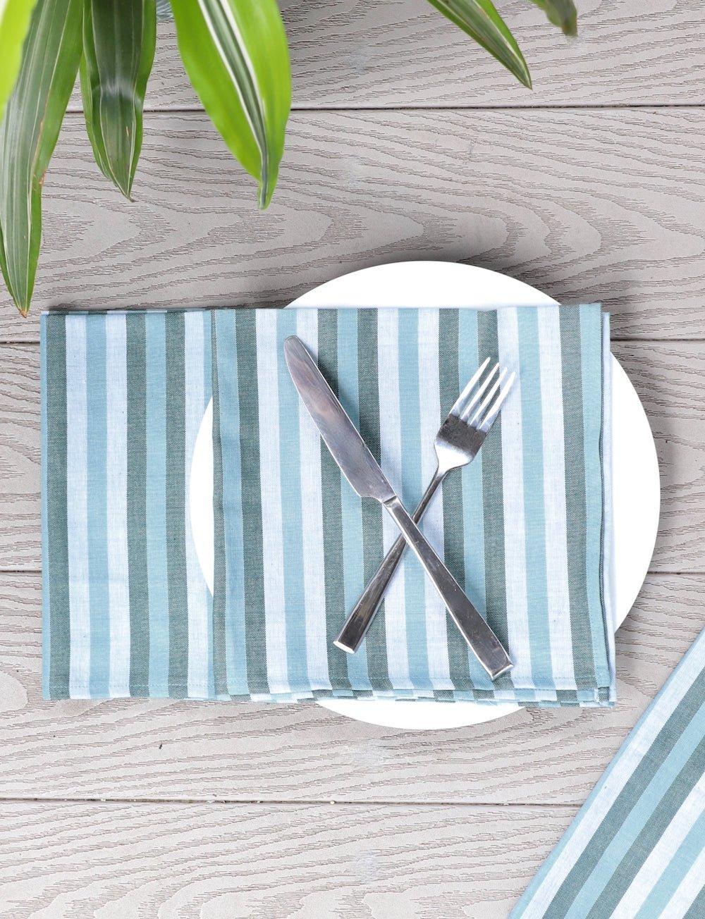 Cloth Napkins- Ocean Stripes- Set of 4