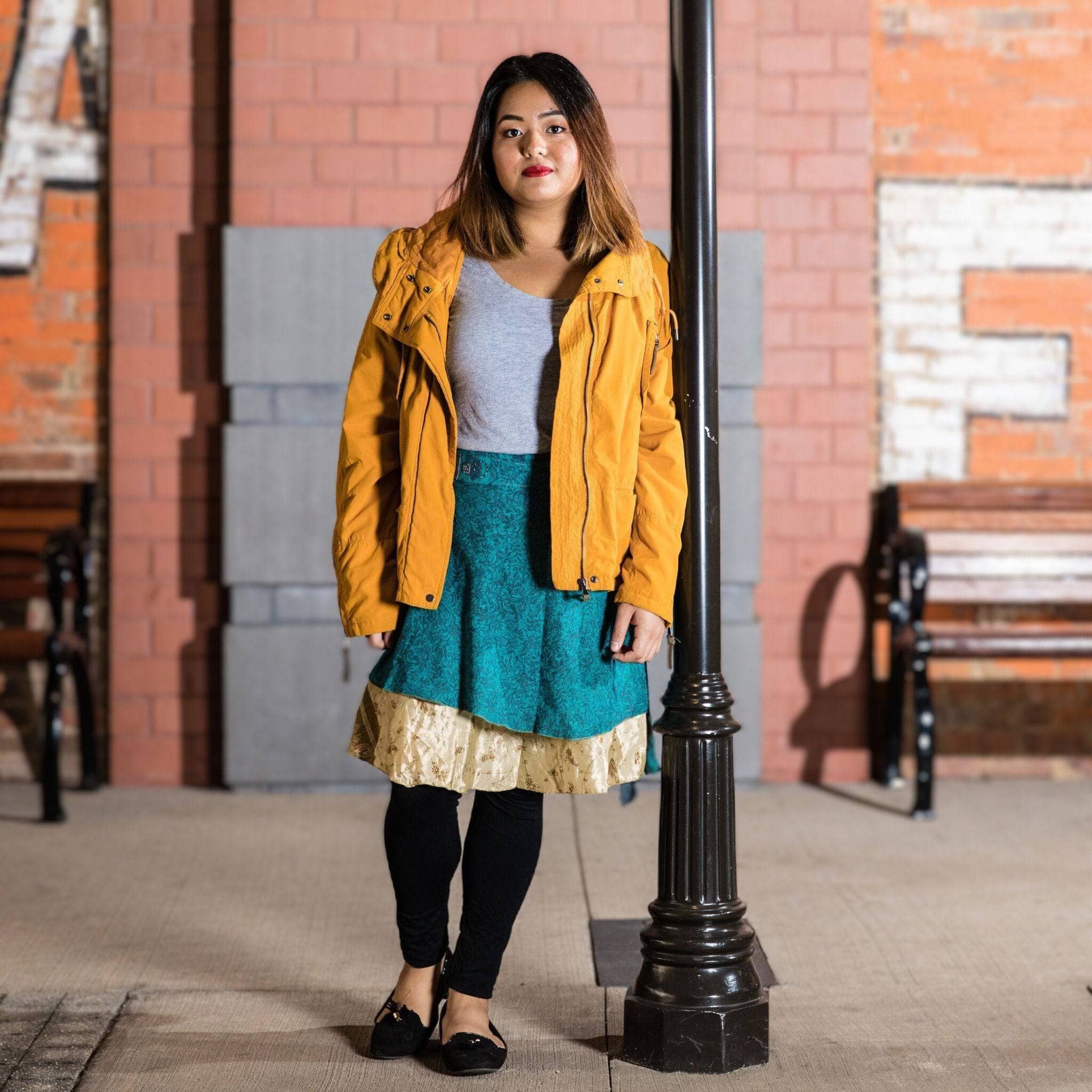 Knee-Length: "Mini" Sari Wrap Skirts