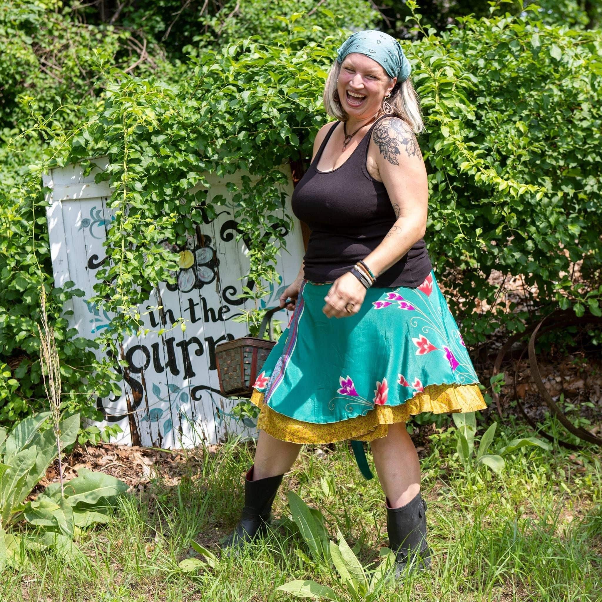 Knee-Length: "Mini" Sari Wrap Skirts