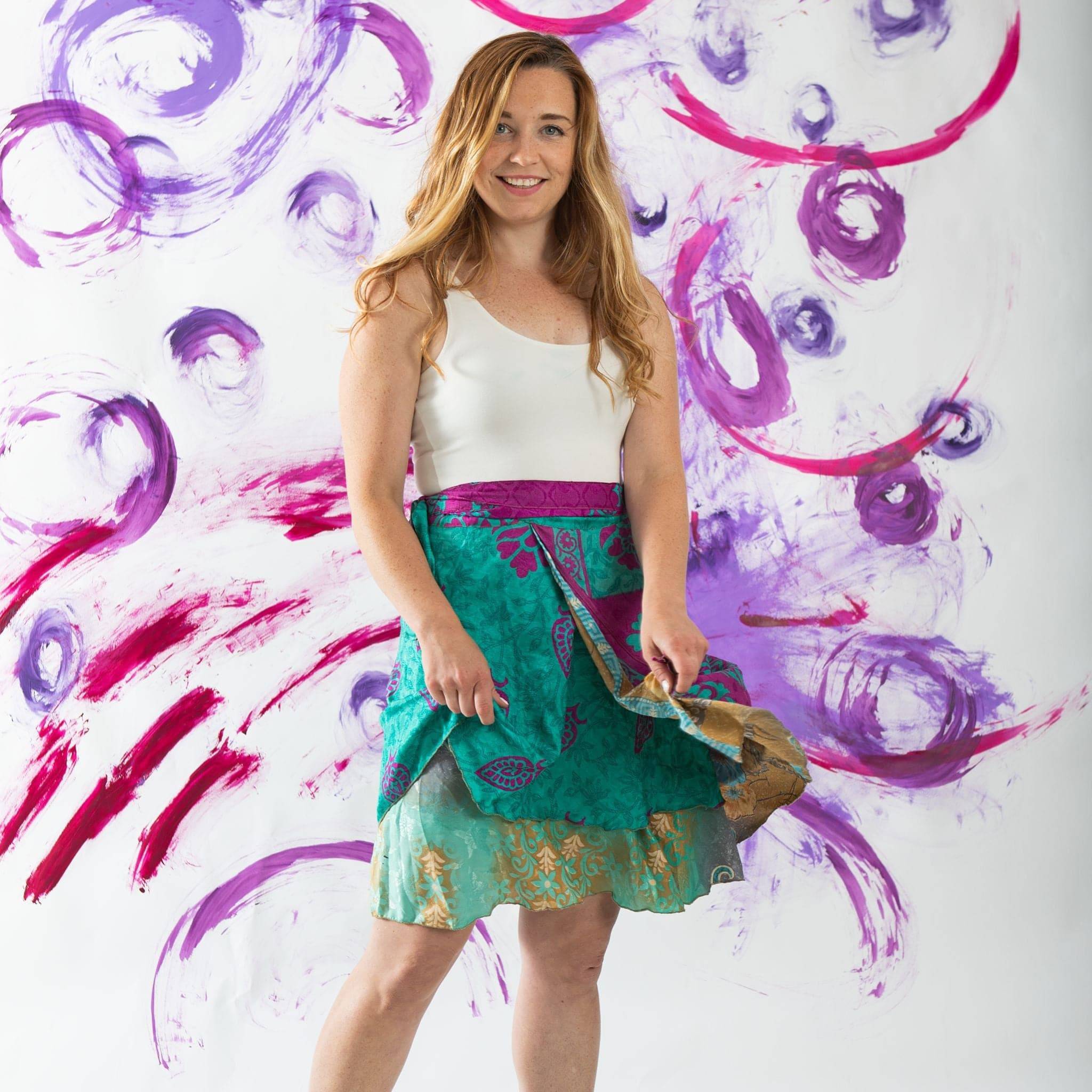 Knee-Length: "Mini" Sari Wrap Skirts