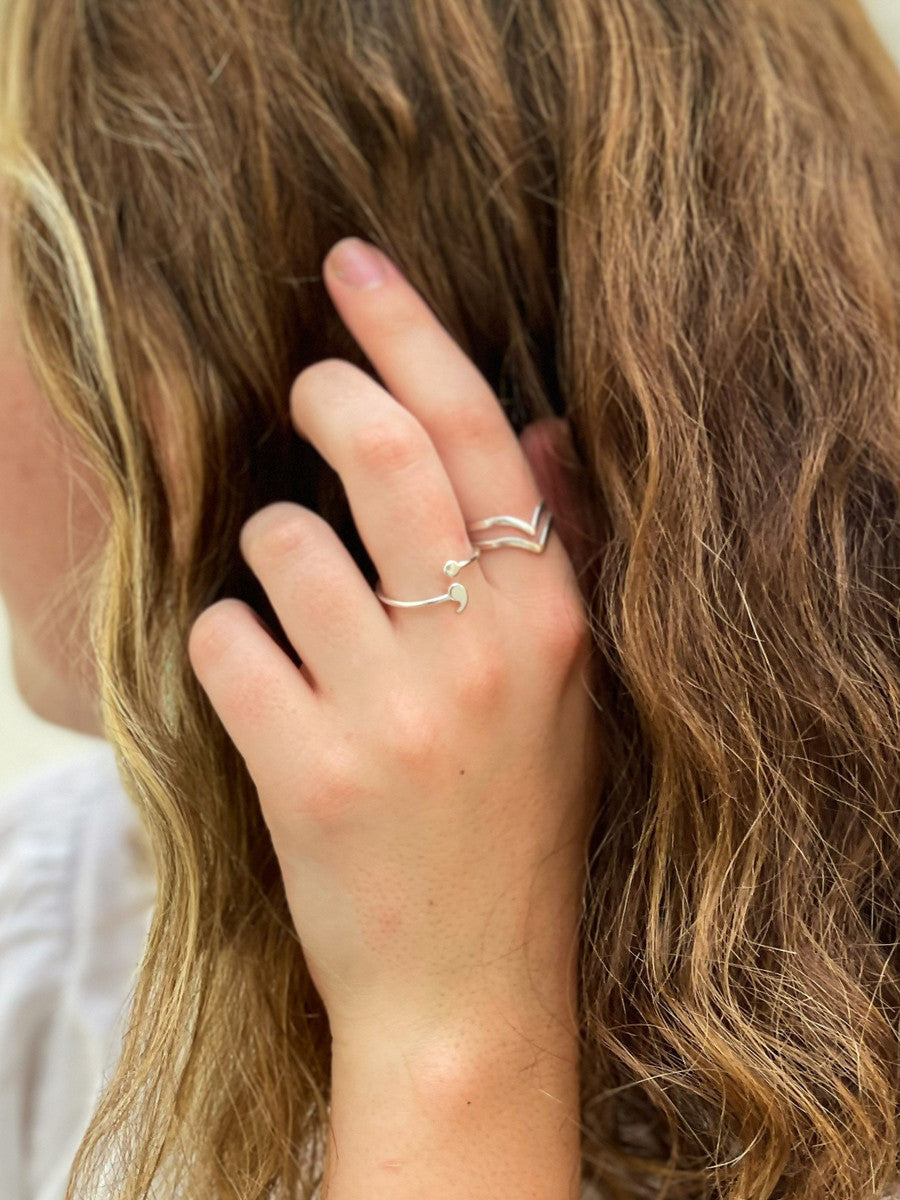 Double V Sterling Silver Ring