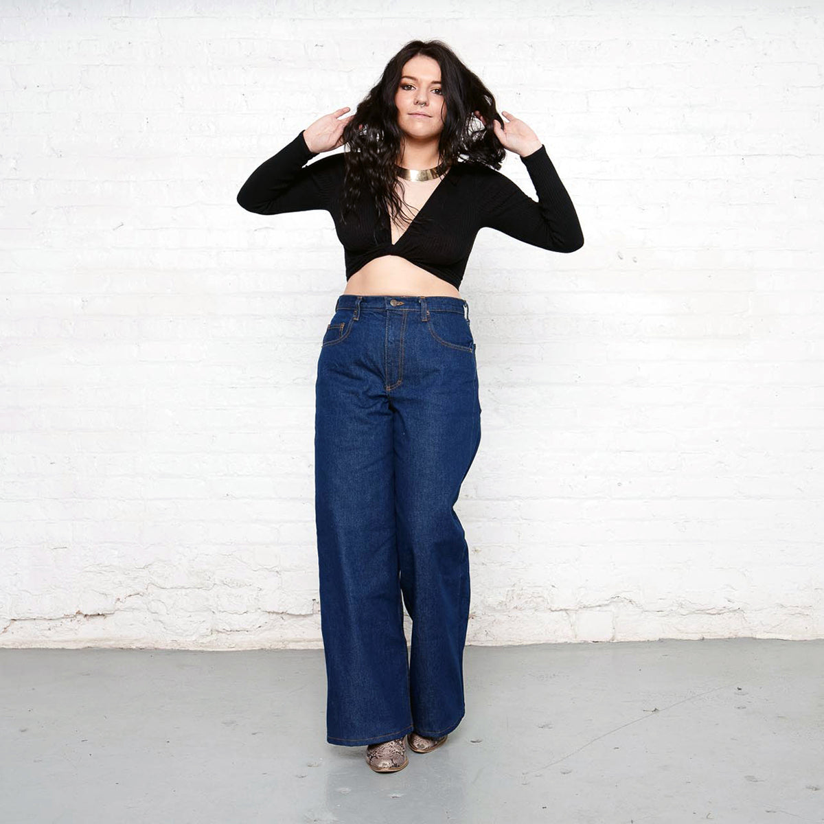 Palazzo Dark Wash 100% Cotton