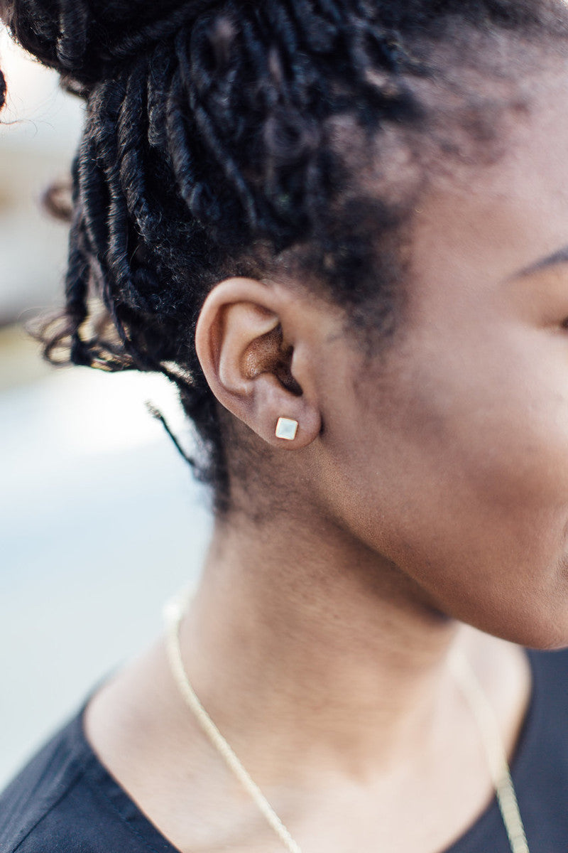 Crystal Waters Studs - Brass