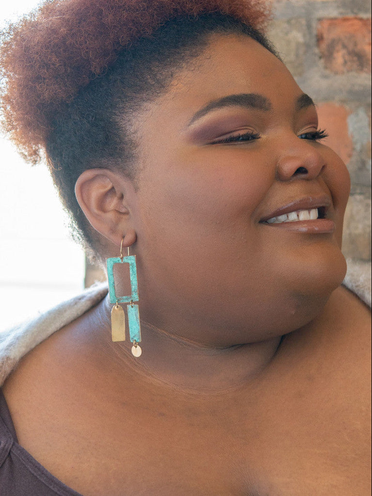 Patina Frame Artisanal Earrings