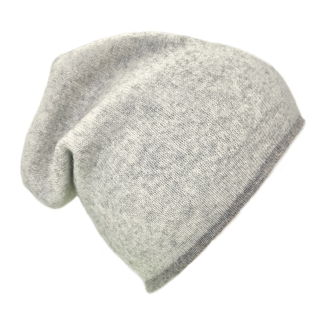Classic Gray Reversible Cashmere Beanie