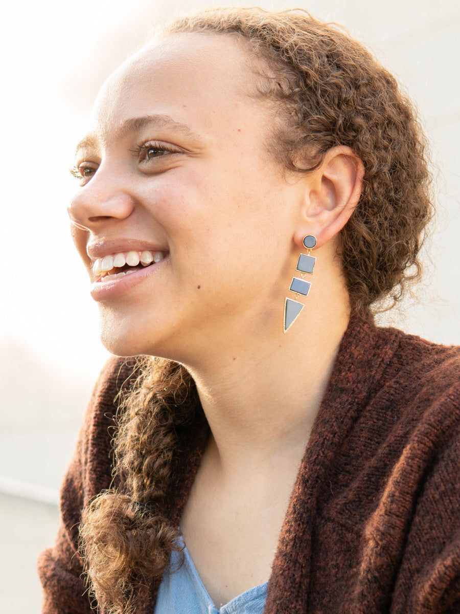 Slate To The Point Earrings