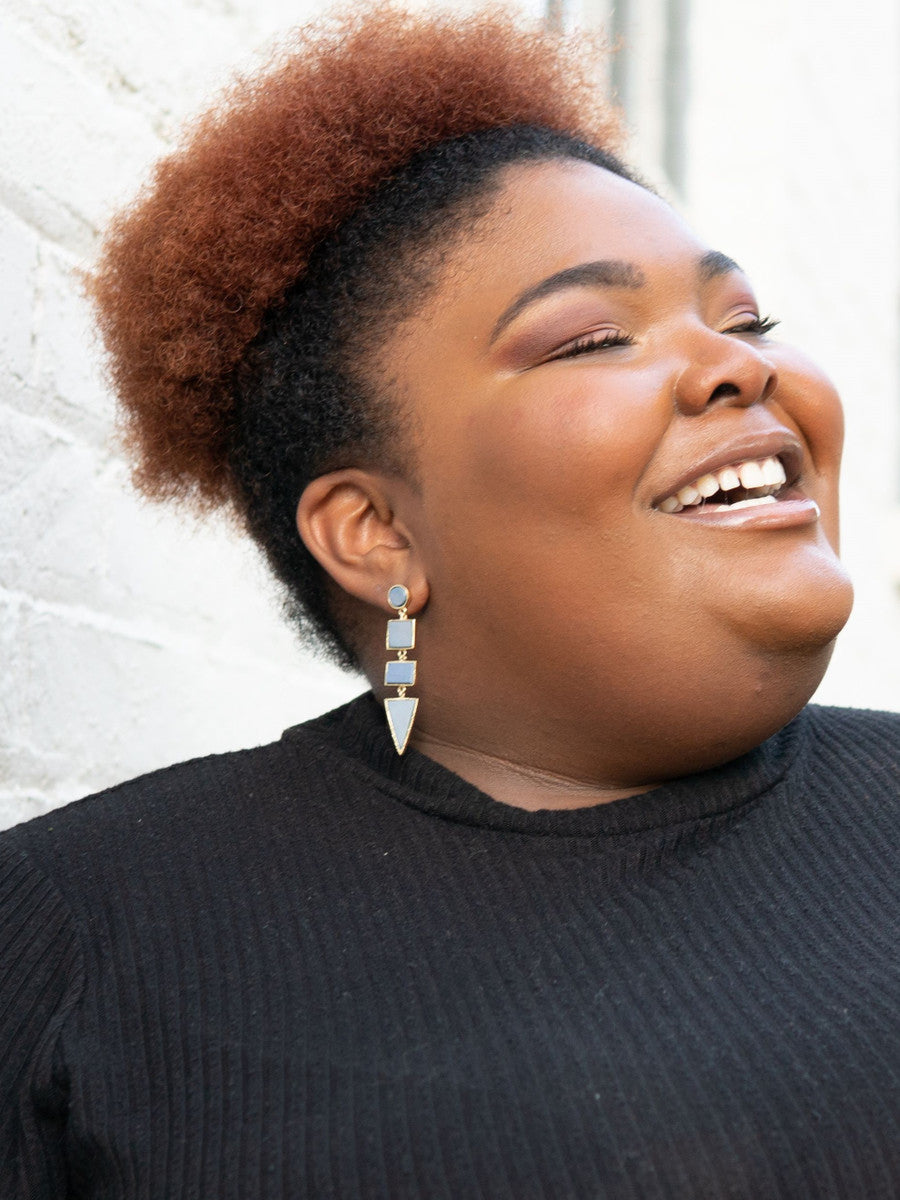 Slate To The Point Earrings