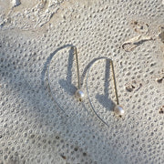 Two-Tone Freshwater Pearl Hook Earrings