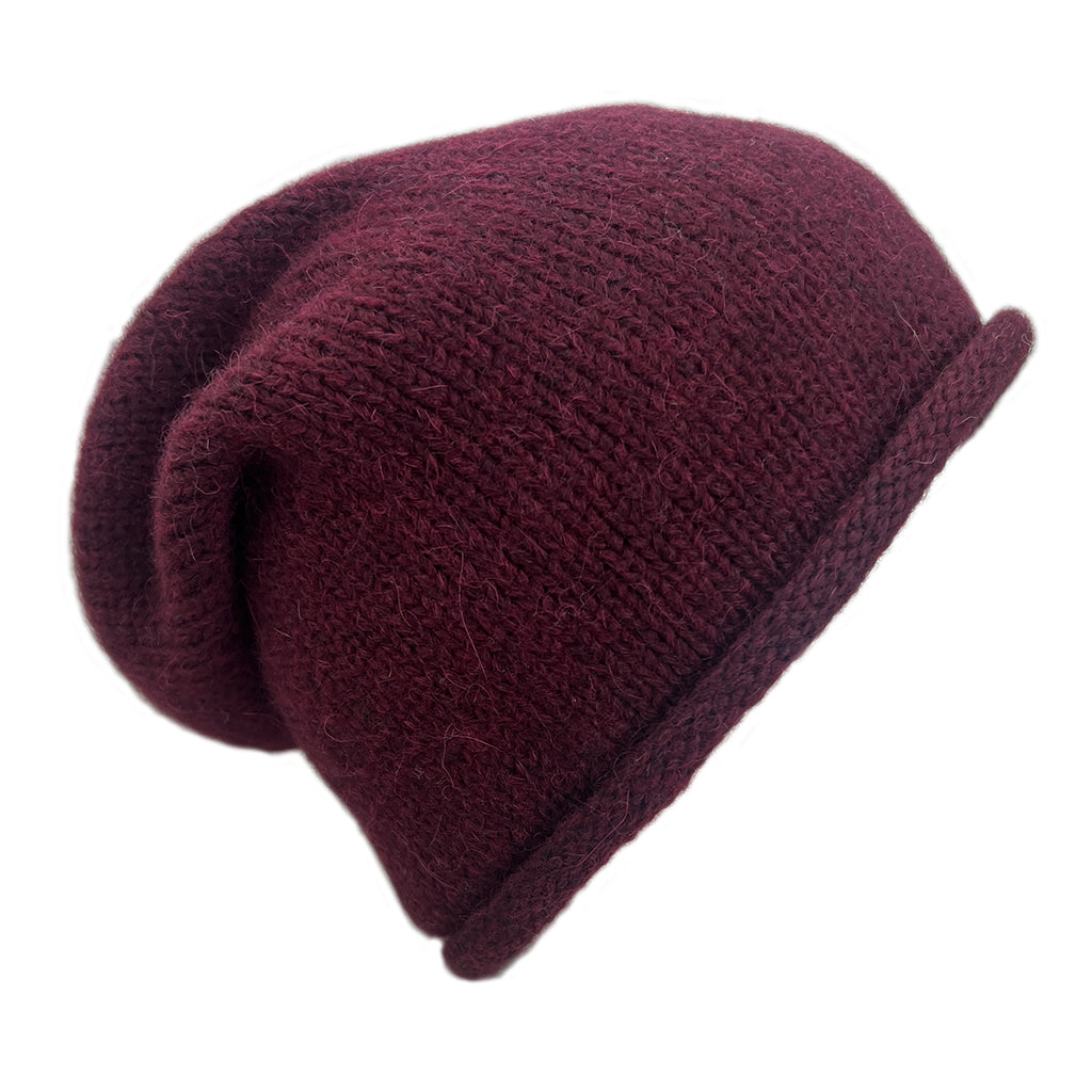 Wine Essential Knit Alpaca Beanie