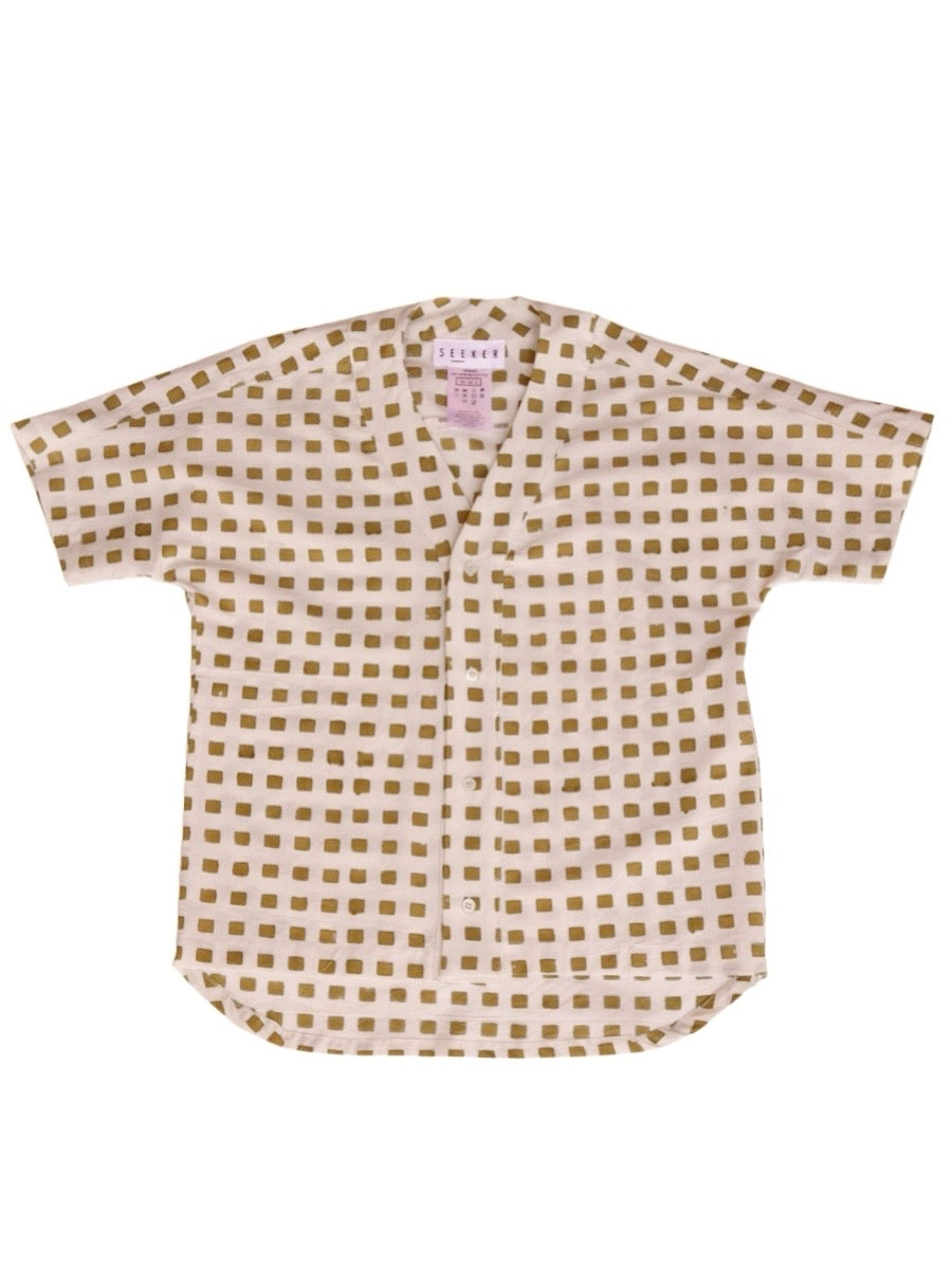 Unisex Baseball Shirt in Hand Block Print