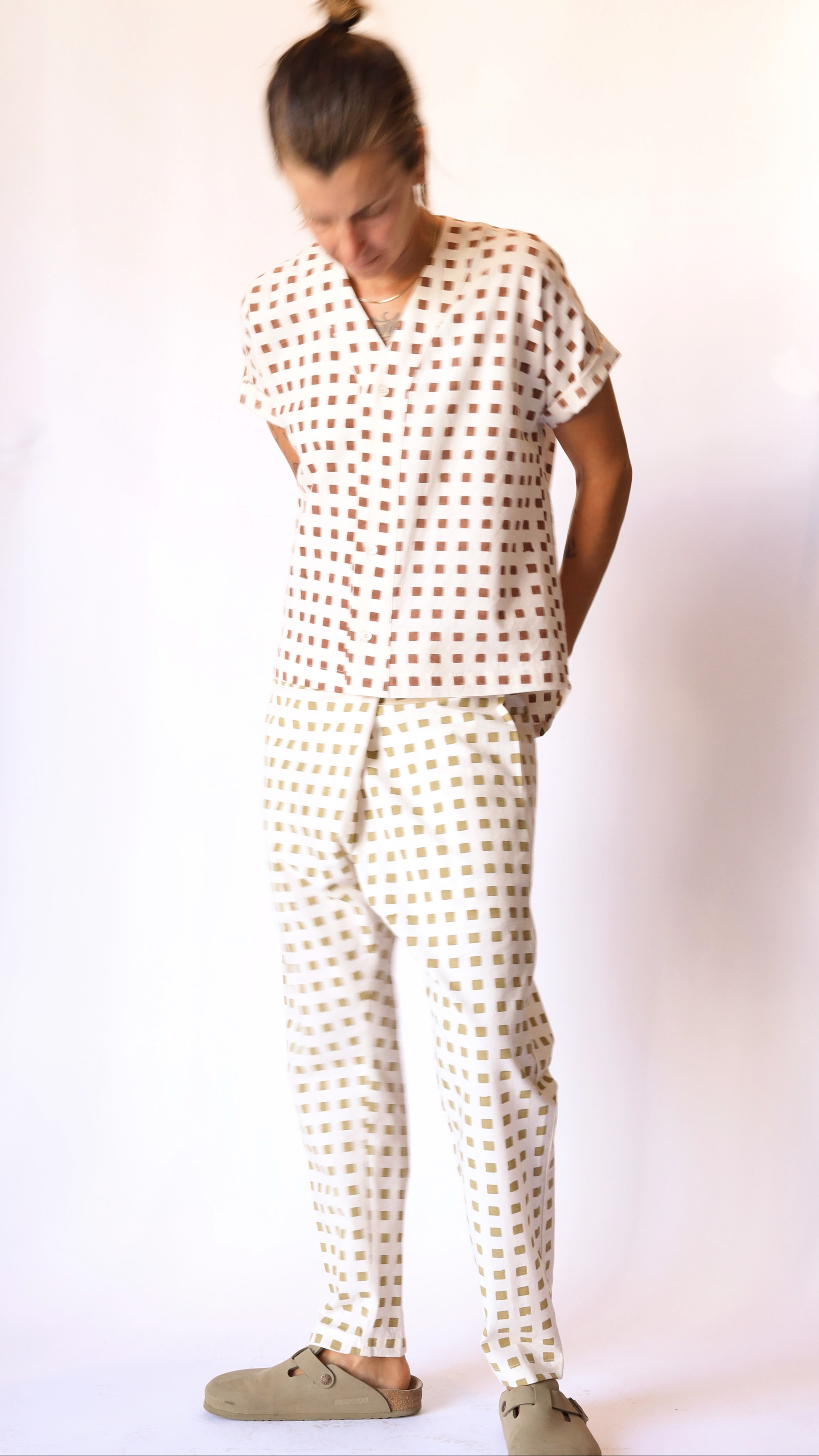 Unisex Souk Pant in Hand Block Print